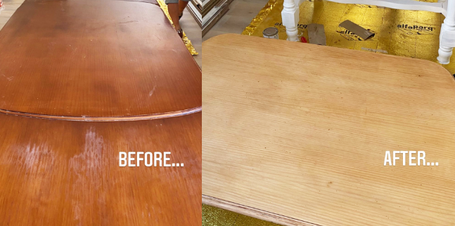 DIY Refinish Light Wood Table
