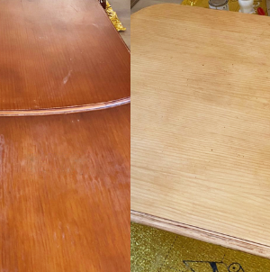 Paint Stripping Wood Table