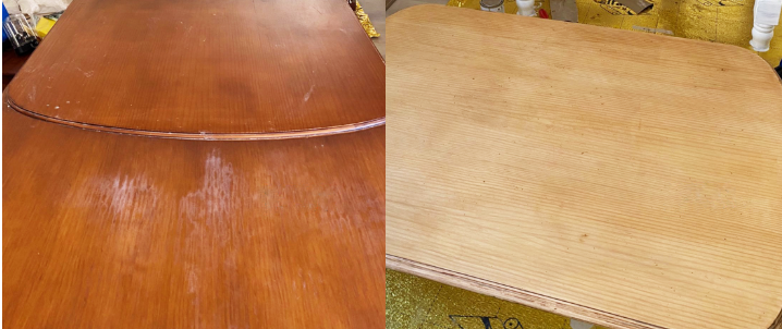 Paint Stripping Wood Table